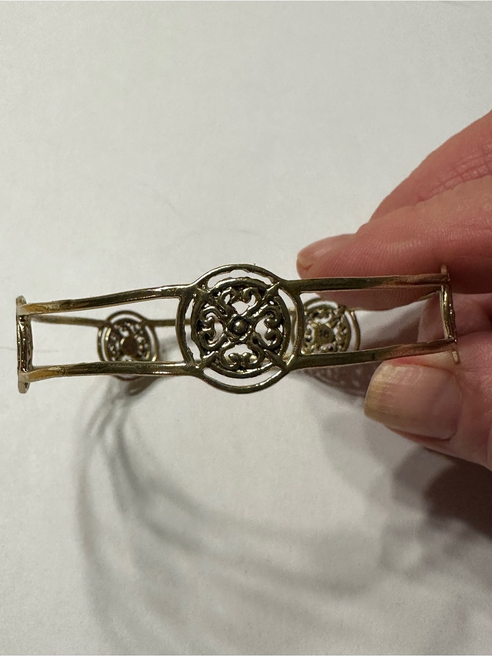 Sara Blaine for Willow House Gold Celtic Filigree Bangle Bracelet - Retired